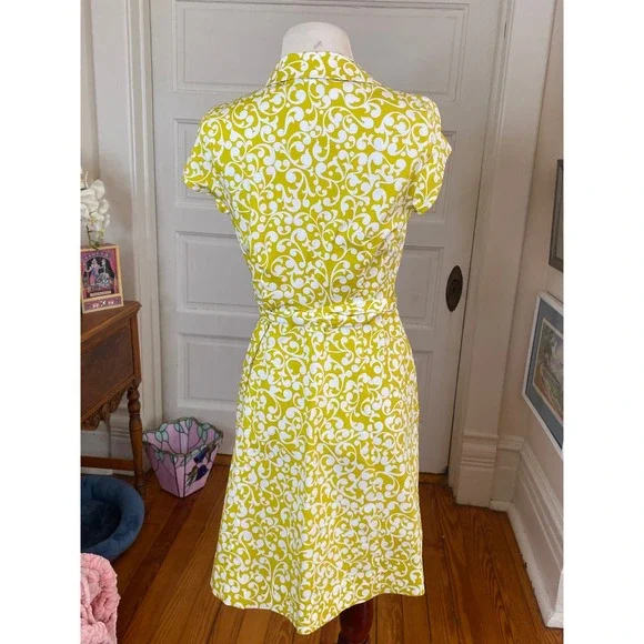 Boden shirt dress yellow Sz 6p A-Line Belted - Picture 7 of 10